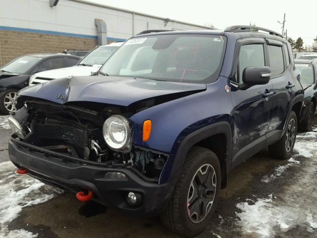 ZACCJBCT2GPD06682 - 2016 JEEP RENEGADE T BLUE photo 2