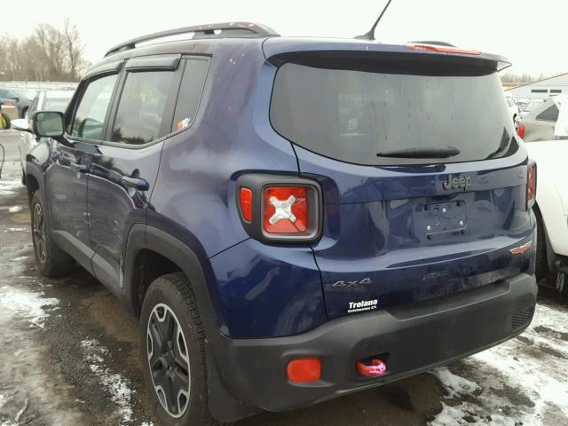 ZACCJBCT2GPD06682 - 2016 JEEP RENEGADE T BLUE photo 3