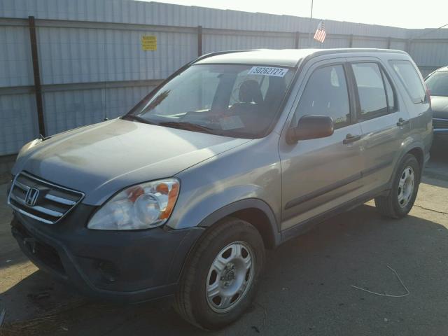 JHLRD68585C021377 - 2005 HONDA CR-V LX GRAY photo 2