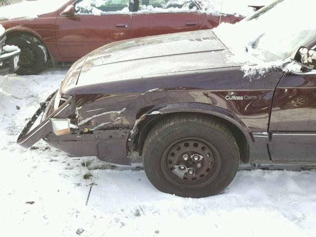 1G3AG55M5R6345379 - 1994 OLDSMOBILE CUTLASS CI BURGUNDY photo 9