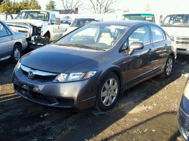 2HGFA16529H535695 - 2009 HONDA CIVIC LX GRAY photo 2