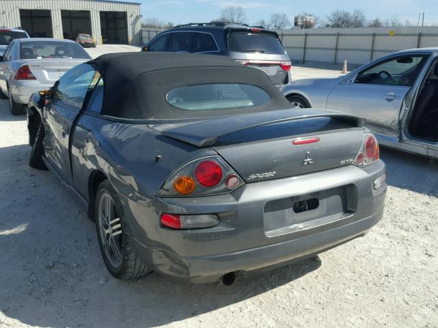 4A3AE75H63E030007 - 2003 MITSUBISHI ECLIPSE SP GRAY photo 3