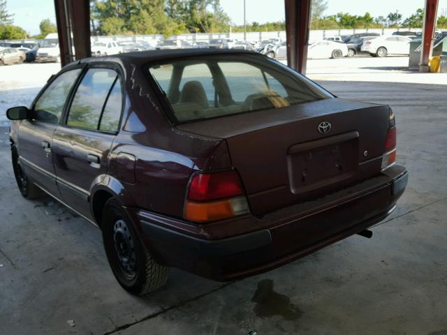 JT2BC52L1T7041665 - 1996 TOYOTA TERCEL DX BURGUNDY photo 3