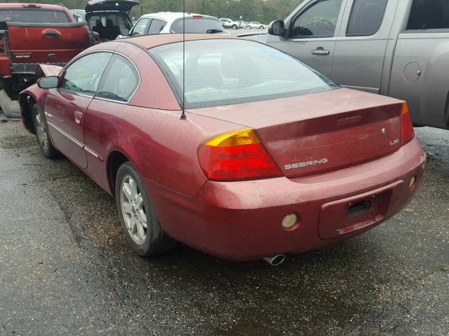 4C3AG52H81E052810 - 2001 CHRYSLER SEBRING LX BURGUNDY photo 3