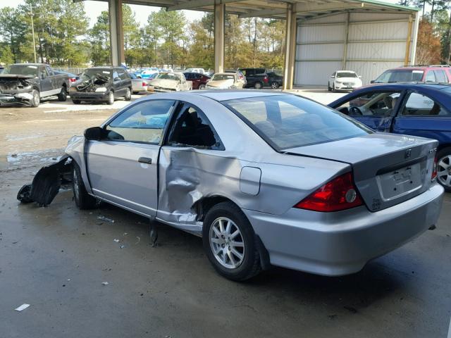 1HGEM22795L063900 - 2005 HONDA CIVIC HX SILVER photo 3