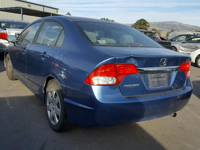 19XFA1F52AE034904 - 2010 HONDA CIVIC LX BLUE photo 3