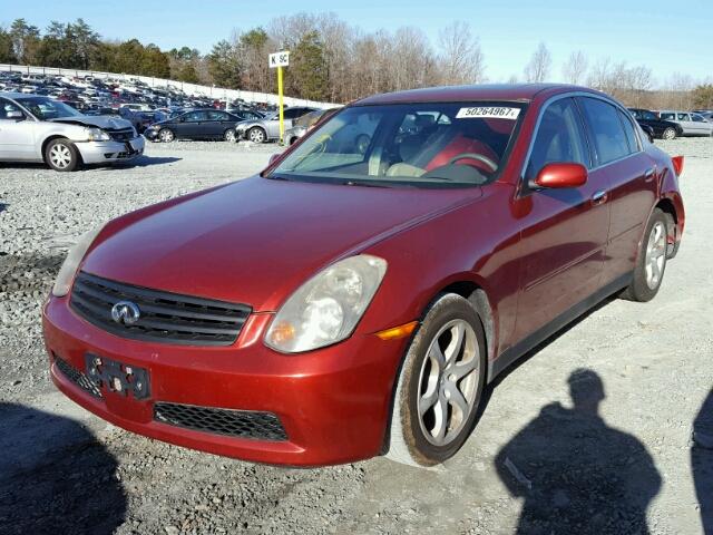 JNKCV51EX3M322484 - 2003 INFINITI G35 RED photo 2