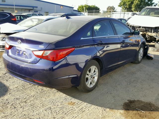 5NPEB4AC7DH527297 - 2013 HYUNDAI SONATA GLS BLUE photo 4