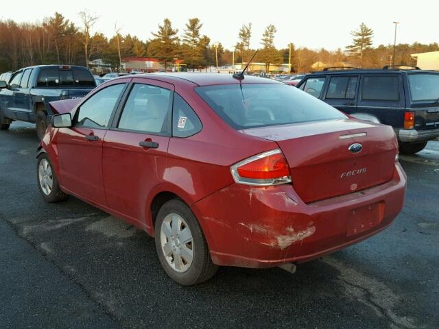 1FAHP34N39W141795 - 2009 FORD FOCUS S RED photo 3