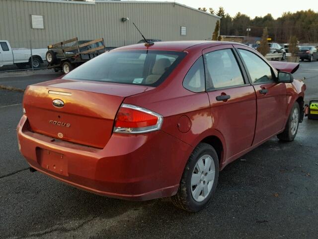 1FAHP34N39W141795 - 2009 FORD FOCUS S RED photo 4