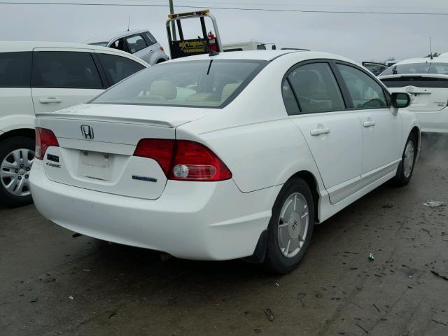 JHMFA36288S018424 - 2008 HONDA CIVIC HYBR WHITE photo 4