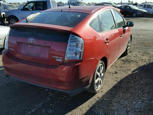 JTDKB20U277640262 - 2007 TOYOTA PRIUS RED photo 4