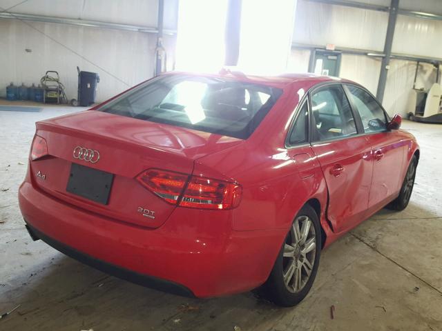 WAUBFAFL9AN034843 - 2010 AUDI A4 PREMIUM RED photo 4