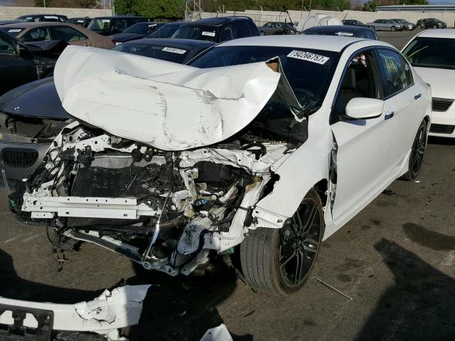 1HGCR2F52HA210107 - 2017 HONDA ACCORD SPO WHITE photo 2