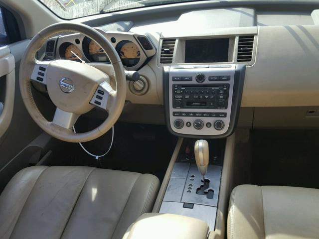 JN8AZ08T15W315987 - 2005 NISSAN MURANO SL GOLD photo 9