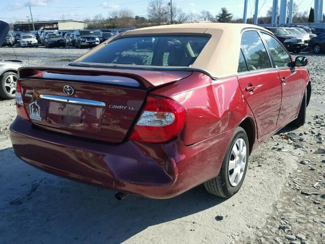 4T1BE32K34U369195 - 2004 TOYOTA CAMRY LE BURGUNDY photo 4