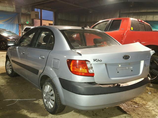 KNADE123786356144 - 2008 KIA RIO BASE SILVER photo 3