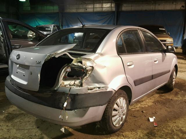 KNADE123786356144 - 2008 KIA RIO BASE SILVER photo 4