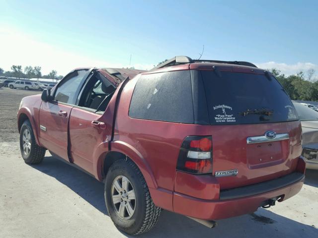 1FMEU63E88UA10120 - 2008 FORD EXPLORER X RED photo 3