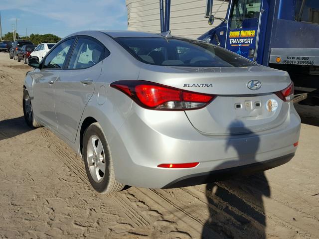 5NPDH4AE3FH651257 - 2015 HYUNDAI ELANTRA SE SILVER photo 3