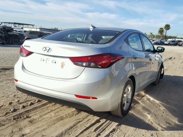 5NPDH4AE3FH651257 - 2015 HYUNDAI ELANTRA SE SILVER photo 4