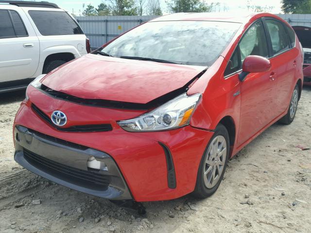 JTDZN3EU2FJ033669 - 2015 TOYOTA PRIUS V RED photo 2