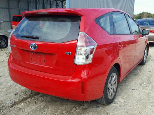 JTDZN3EU2FJ033669 - 2015 TOYOTA PRIUS V RED photo 4