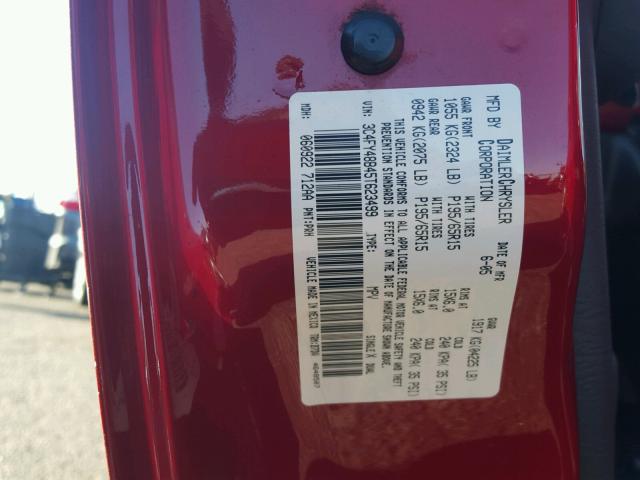 3C4FY48B45T623499 - 2005 CHRYSLER PT CRUISER RED photo 10