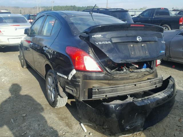 3N1CN7AP6EL849596 - 2014 NISSAN VERSA S BLACK photo 3