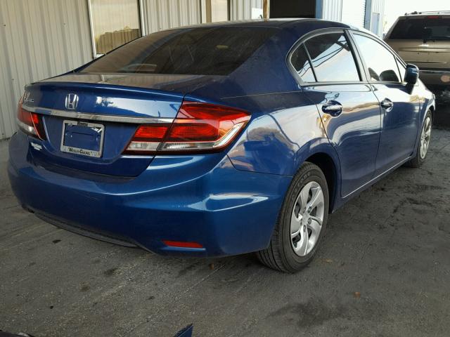 19XFB2F59FE075766 - 2015 HONDA CIVIC LX BLUE photo 4