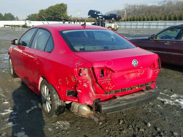 3VWD17AJ8EM325351 - 2014 VOLKSWAGEN JETTA SE RED photo 3