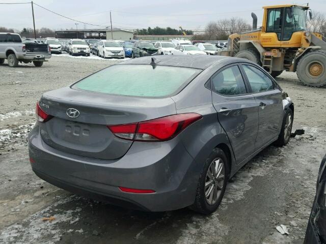 5NPDH4AE8EH507721 - 2014 HYUNDAI ELANTRA SE GRAY photo 4