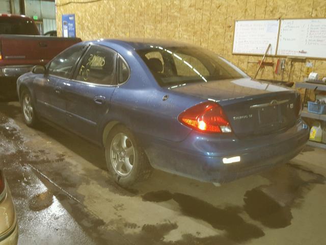 1FAHP53U92G117960 - 2002 FORD TAURUS SE BLUE photo 3