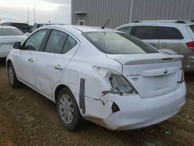 3N1CN7AP4EL860399 - 2014 NISSAN VERSA S WHITE photo 3