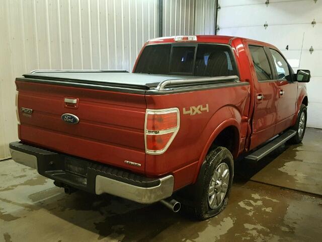 1FTFW1EF4CKD64359 - 2012 FORD F150 SUPER RED photo 4