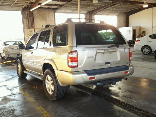 JN8DR09XX1W567455 - 2001 NISSAN PATHFINDER TAN photo 3