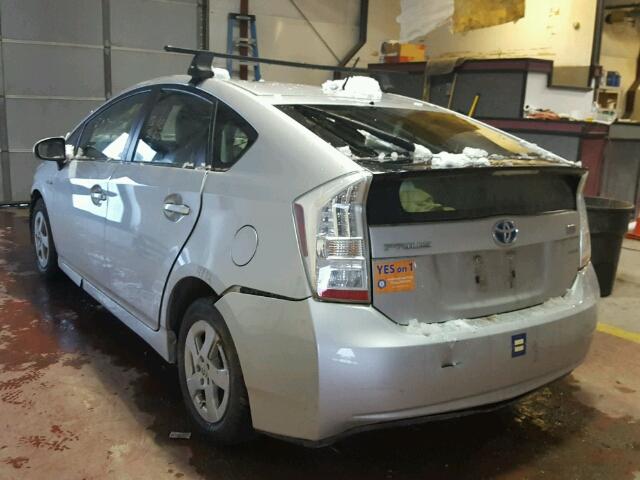 JTDKN3DU6A0044059 - 2010 TOYOTA PRIUS SILVER photo 3