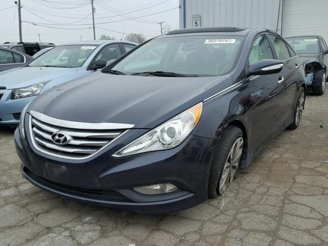 5NPEC4AC7EH840946 - 2014 HYUNDAI SONATA SE BLUE photo 2