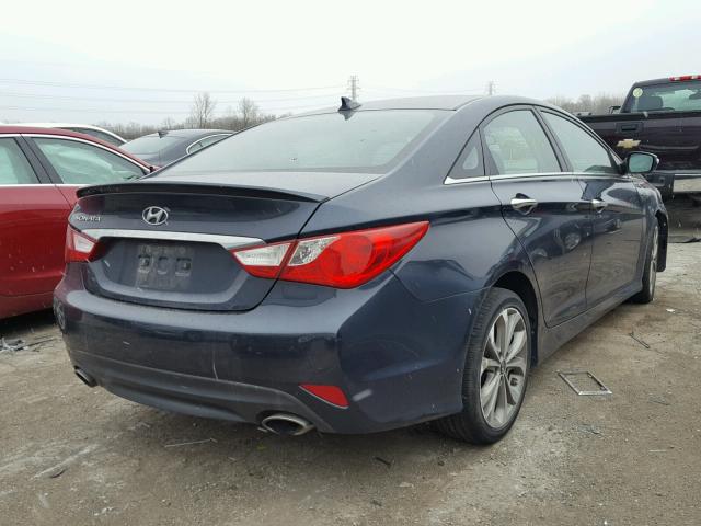 5NPEC4AC7EH840946 - 2014 HYUNDAI SONATA SE BLUE photo 4