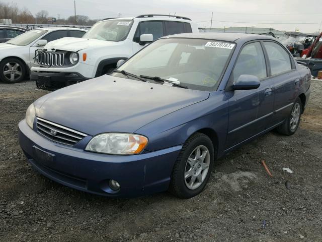 KNAFB121035291622 - 2003 KIA SPECTRA BA BLUE photo 2