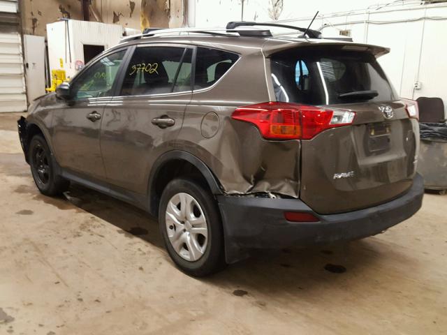 2T3BFREV7DW090071 - 2013 TOYOTA RAV4 LE TAN photo 3