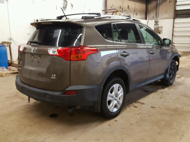 2T3BFREV7DW090071 - 2013 TOYOTA RAV4 LE TAN photo 4