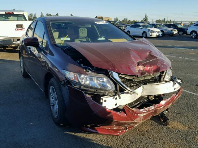 19XFB2F57FE227642 - 2015 HONDA CIVIC LX BURGUNDY photo 1