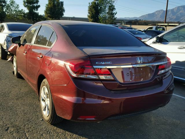 19XFB2F57FE227642 - 2015 HONDA CIVIC LX BURGUNDY photo 3