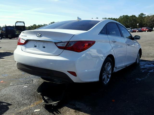 5NPEB4AC9EH912247 - 2014 HYUNDAI SONATA GLS WHITE photo 4