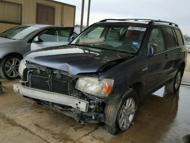 JTEDW21A570017885 - 2007 TOYOTA HIGHLANDER BLUE photo 2