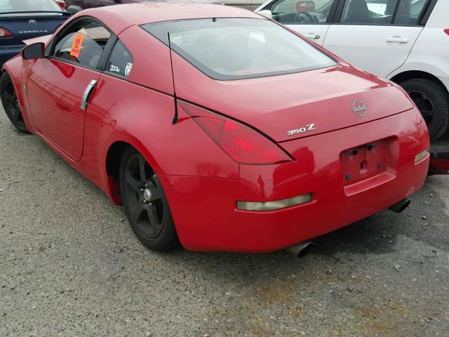 JN1AZ34D93T117798 - 2003 NISSAN 350Z COUPE RED photo 3