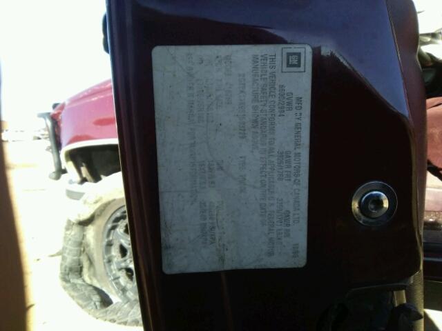 2GTEK19K9S1593729 - 1995 GMC SIERRA MAROON photo 10