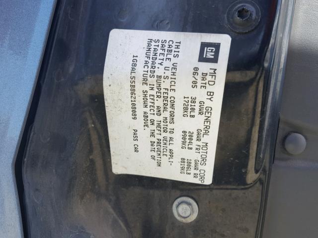 1G8AL55B86Z108089 - 2006 SATURN ION LEVEL GRAY photo 10