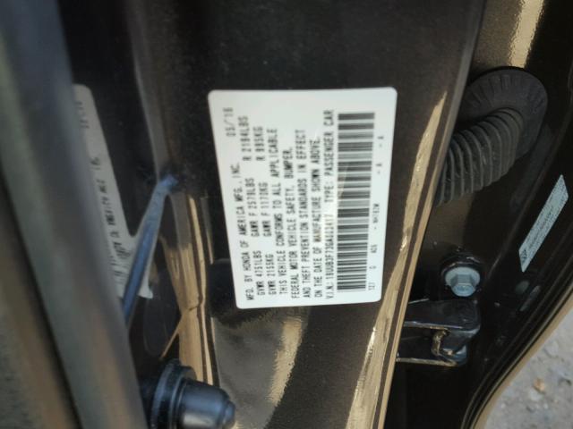 19UUB3F73GA003417 - 2016 ACURA TLX ADVANC BLACK photo 10